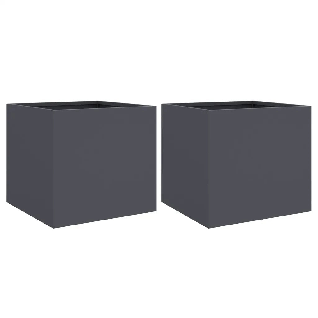 Fioriere 2 pz Antracite 32x30x29 cm in Acciaio 841540