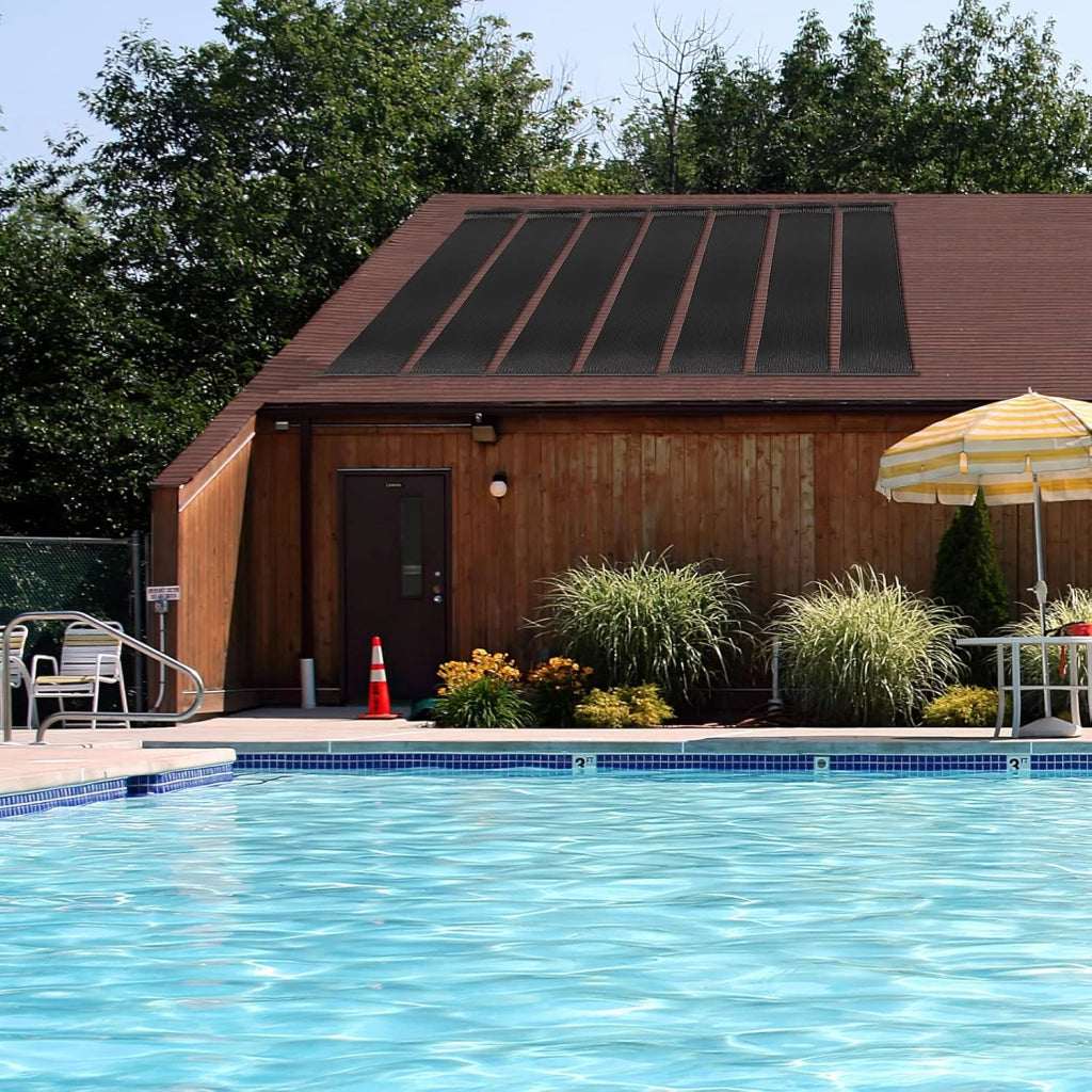 Riscaldatore Solare per Piscina, 2 PCS 500 x 75/600x75 cm Pannelli Solari in PE Resistente alle Intemperie e Assorbimento Efficiente, per 21500/25800 L Piscina Interrata e Fuori Terra (5m)