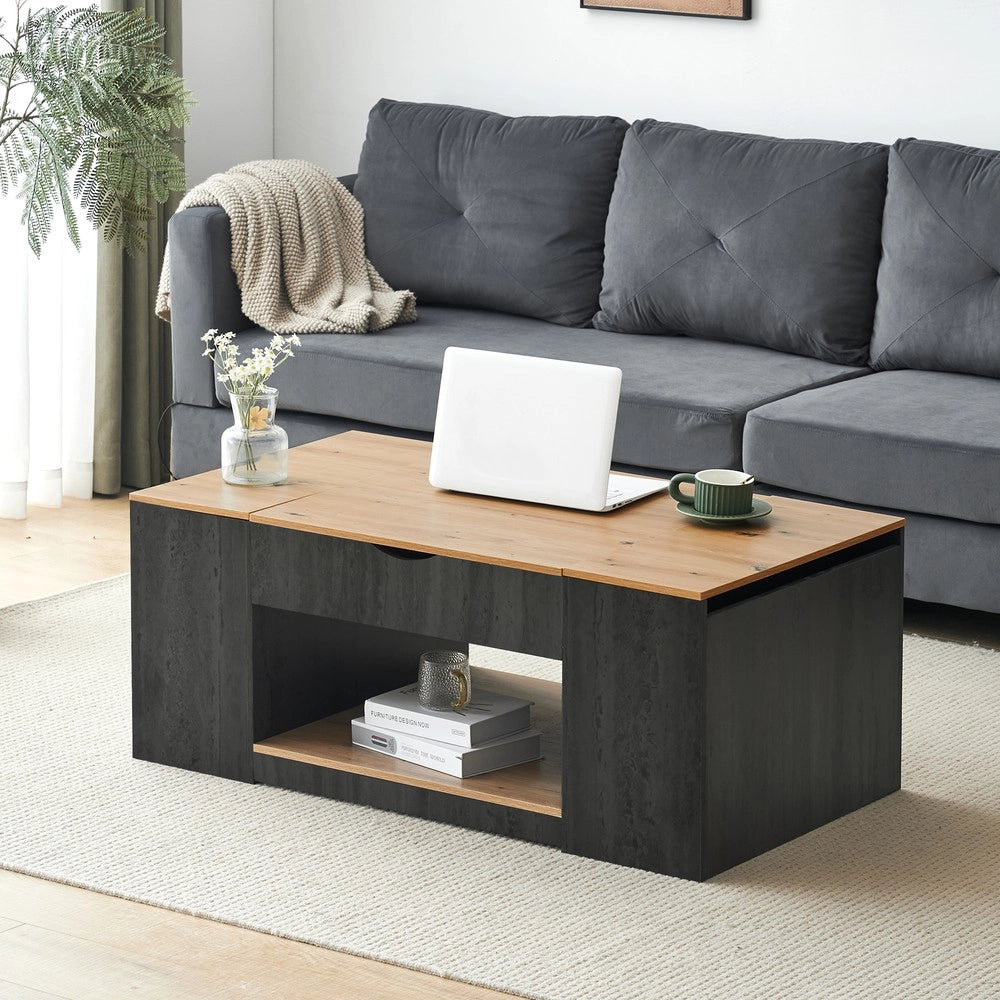 Tavolino da Caff¨¨ con Funzione Sollevabile ¨C MINIMAL ¨C Grigio, Design Moderno, 109.5 cm