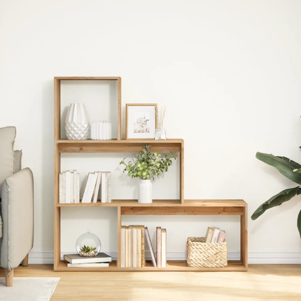 Libreria 3Ripiani Rovere Artigianale 123x29x123cm in Truciolato 857993