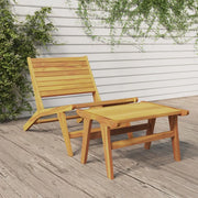 Sedia da Giardino con Poggiapiedi in Legno Massello di Teak