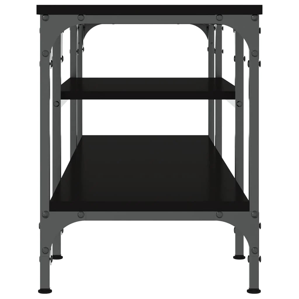 Mobile TV multimediale mensola TV credenza mobile TV sala da pranzo soggiorno camera da letto 121 x 35 x 45 cm legno ingegnerizzato e ferro nero 02_0025879