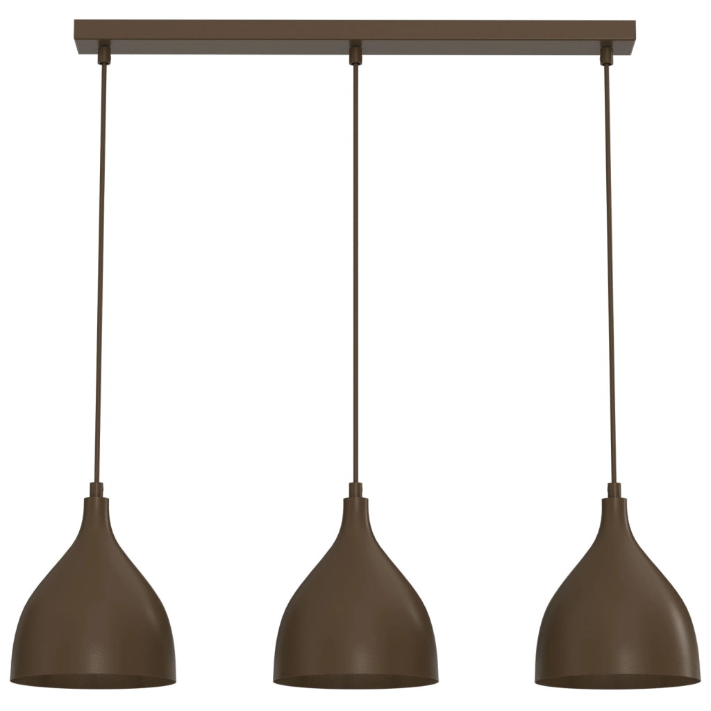 Lampada sospesa a calice 3xE27 marrone Noak classic Luminex