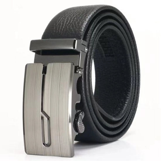 Raccordo in pelle per uomo, chiusura automatica, larghezza - 3,5 cm