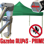 Gazebo 3x3 m verde certificato IGNIFUGO SENZA laterali pieghevole alluminio piantone esagonale 45mm portatile estendibile richiudibile estensibile acciaio per fiere eventi stand chiosco tenda tendone mercato mercatino