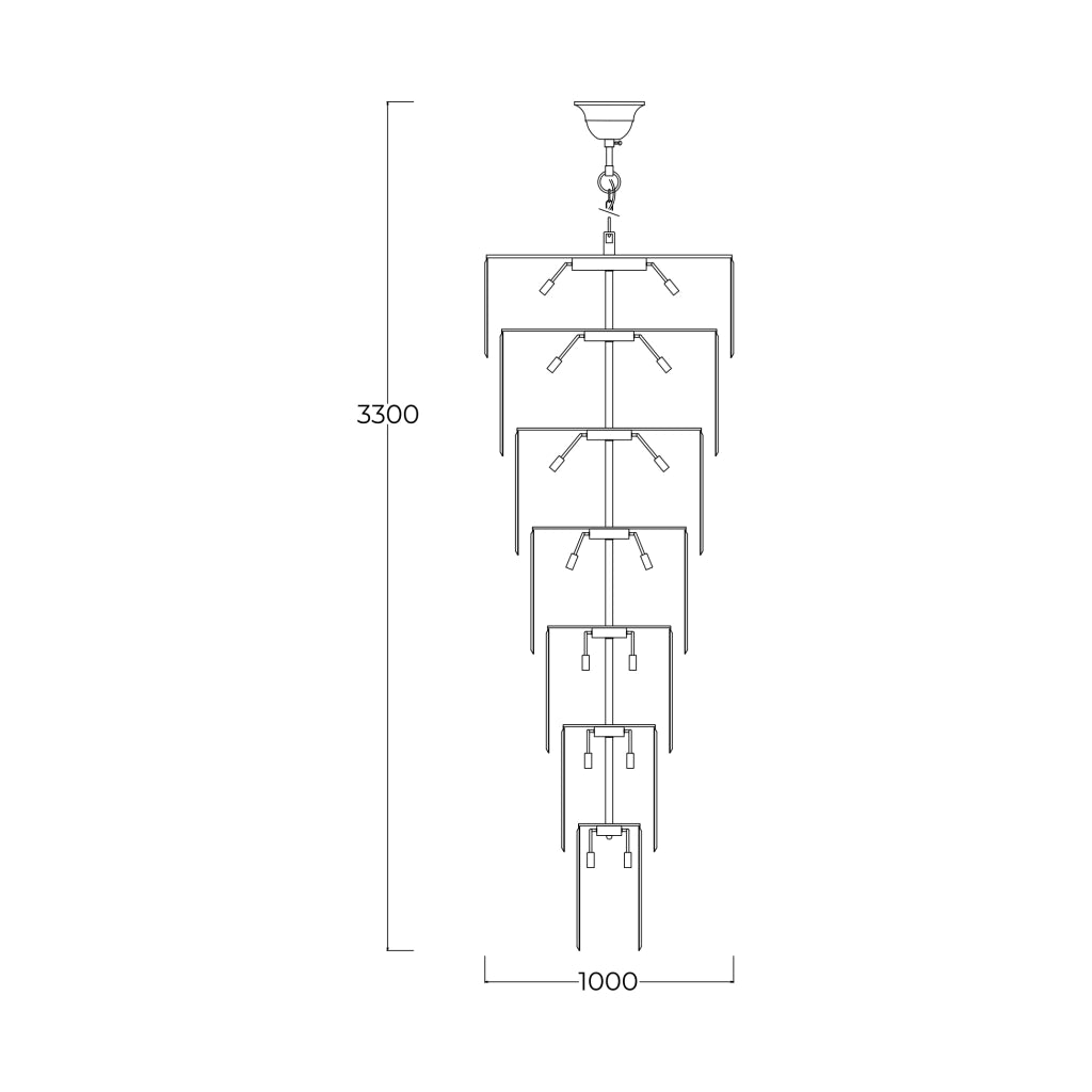 Lampadario glamour conico vetro oro 69xE14 Zuma Line