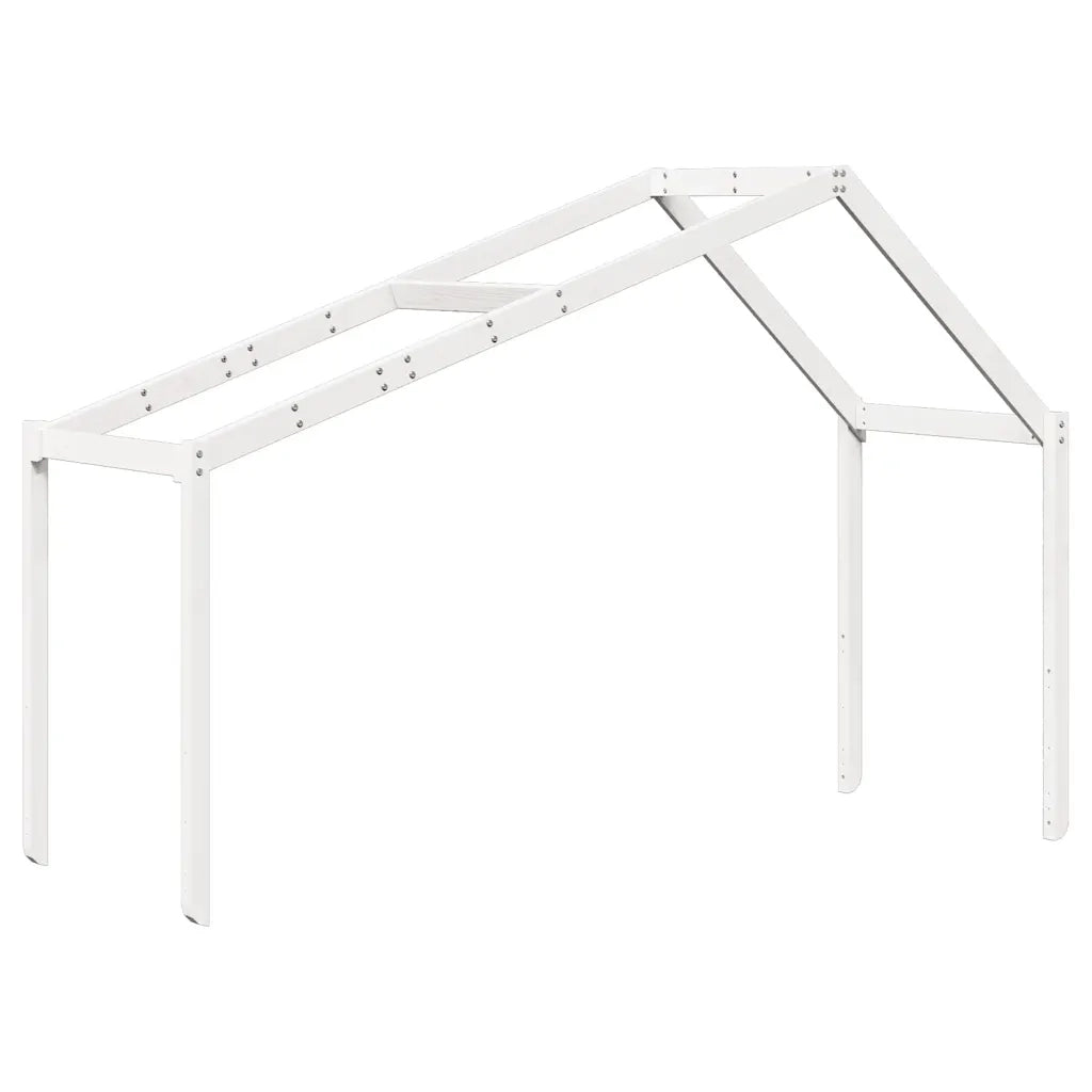 Tetto Letto Bambini Bianco 213x85,5x144,5cm Legno Massello Pino