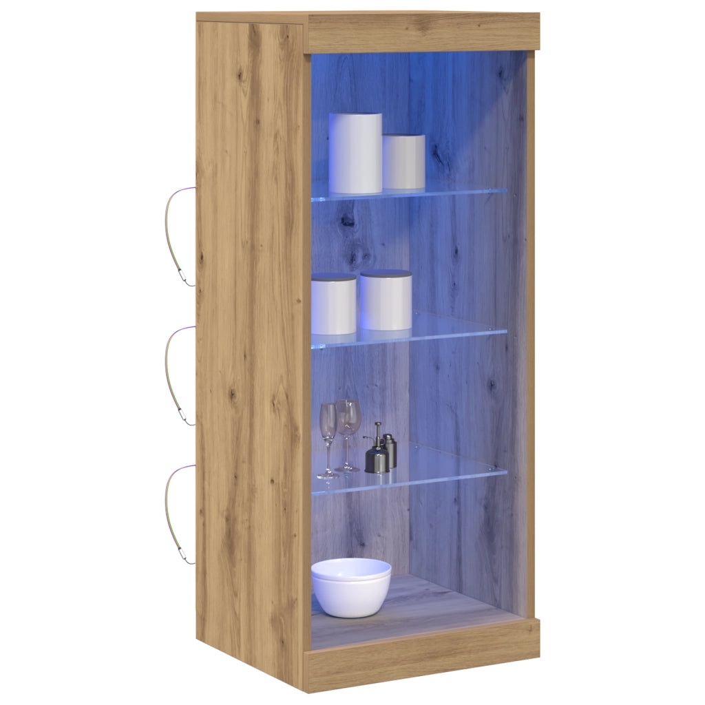 Sideboard con Luci LED Rovere Artigianale 41x37x100 cm