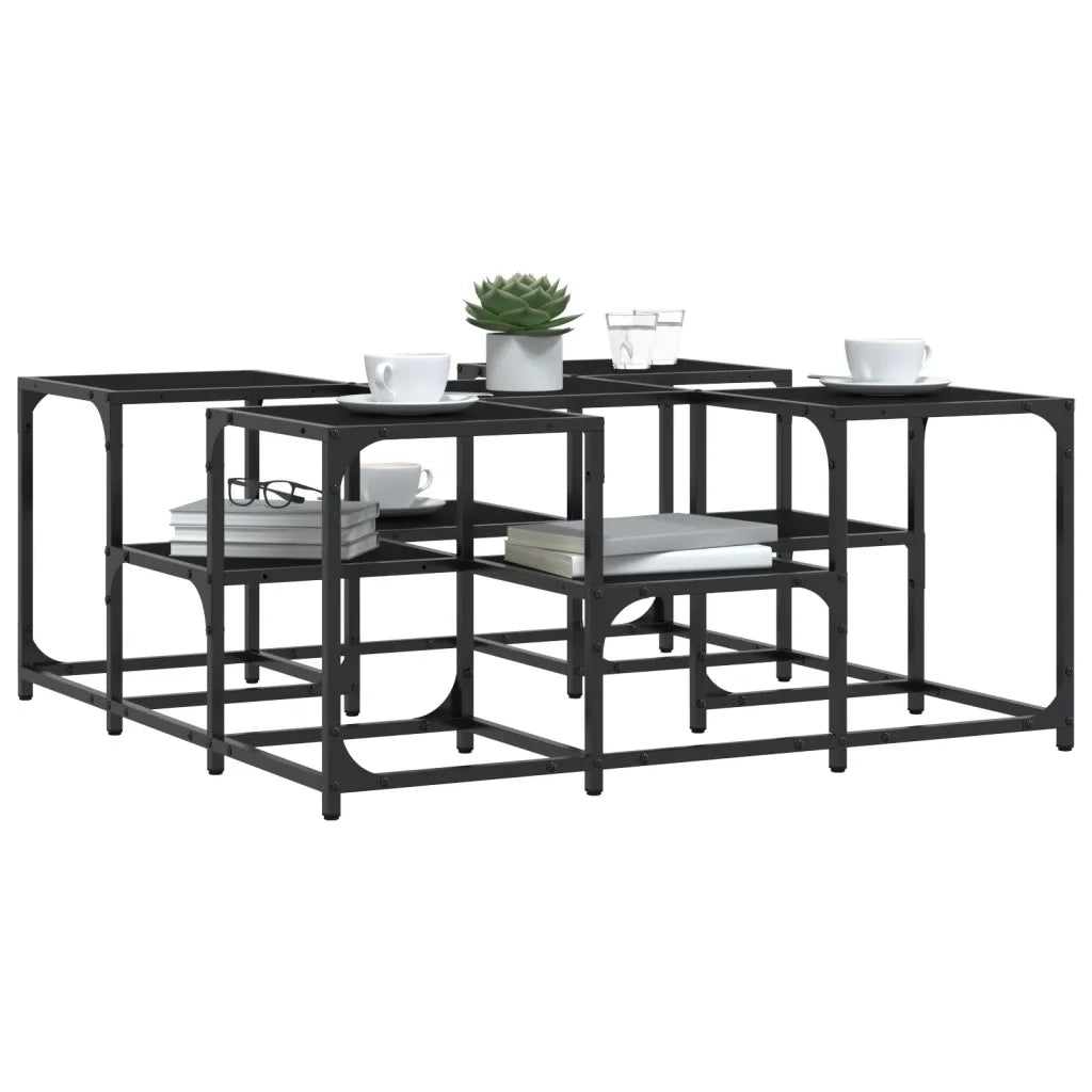 Tavolino da Salotto Nero 91x91x40 cm in Legno Multistrato 839073