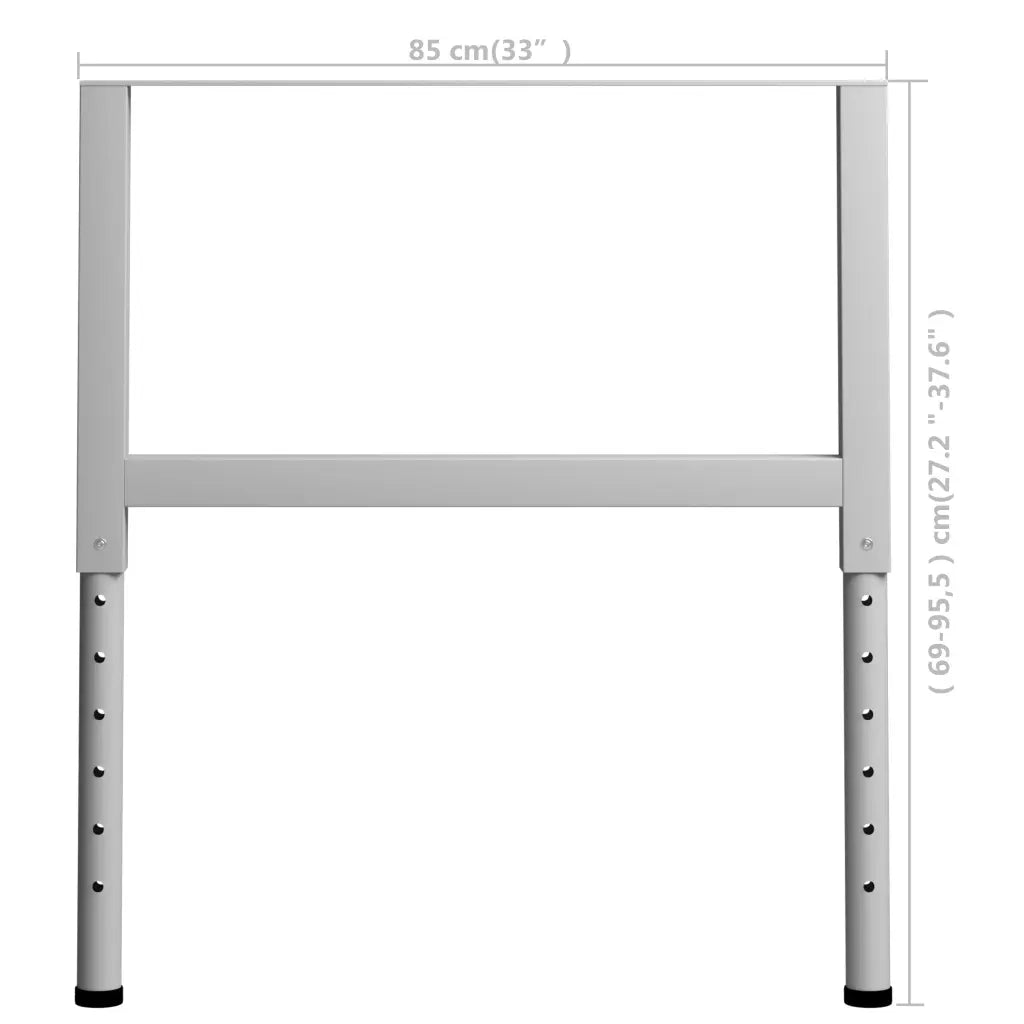 Telai per Banco da Lavoro 2 pz in Metallo 85x(69-95,5) cm Grigi cod mxl 76373