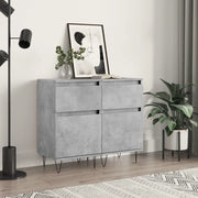 Credenze 2 pz Grigio Cemento 40x35x70 cm in Legno Multistrato 831157