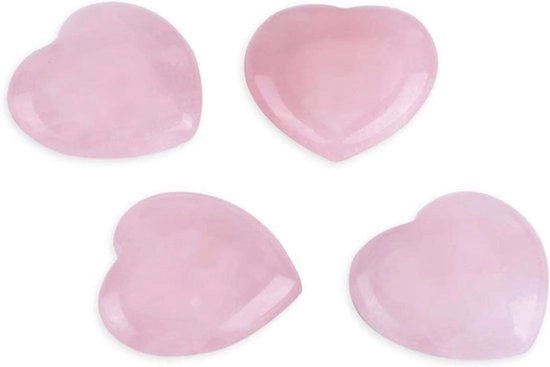 Quarzo di Rosso - Terapia - Forma a Cuore - Pietra Semipreziosa - Decorazione - 4 Pezzi - Adatto alla Terapia - Rosso.