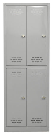 Armadio Spogliatoio 4 Ante 60x40x167 cm in Metallo Verniciato Grigio Chiaro