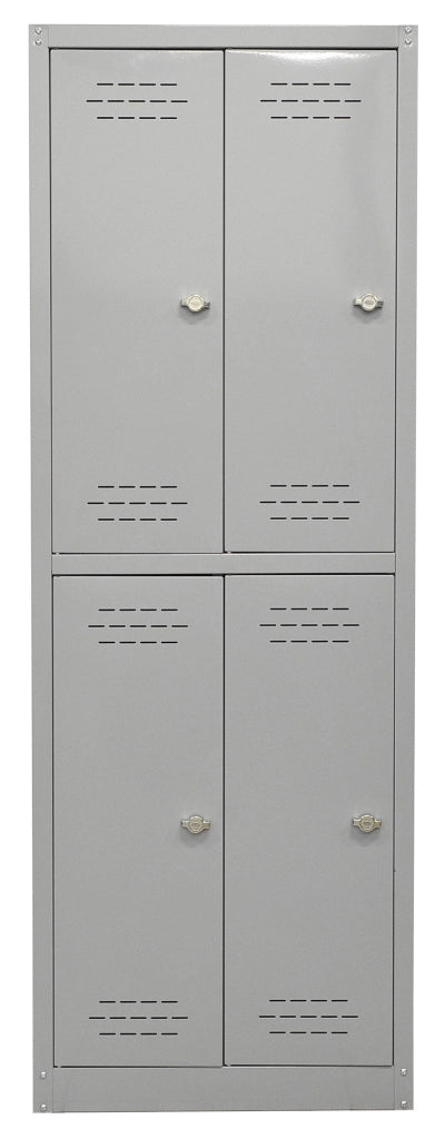 Armadio Spogliatoio 4 Ante 60x40x167 cm in Metallo Verniciato Grigio Chiaro