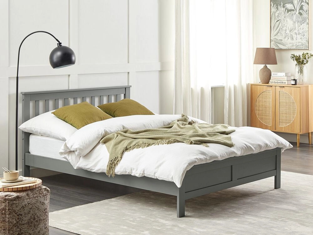 Letto in legno di pino grigio matrimoniale 140 x 200 cm 6 stile scandinavo