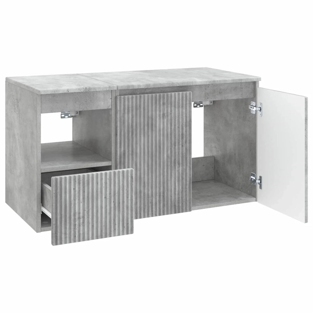 Set di mobili per il bagno 2 pz Grigio Cemento 3404117