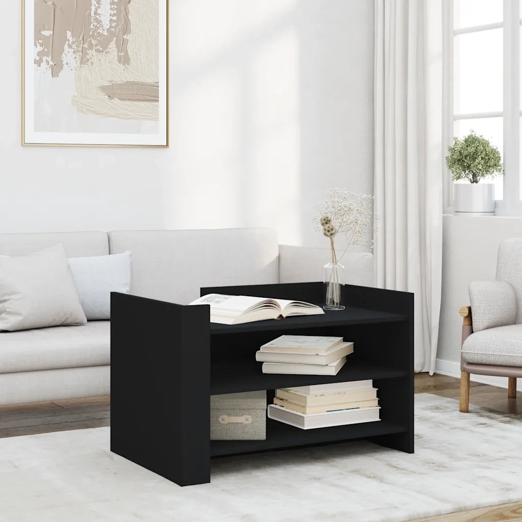 Tavolino da salotto | Tavolino da caff¨¨ | Tavolino da Soggiorno Nero 80x50x50 cm in Legno Multistrato