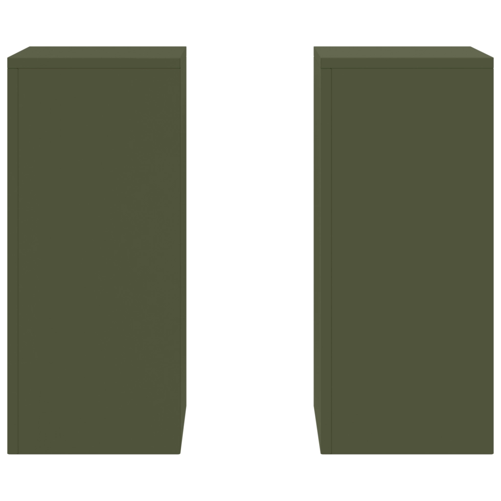 Supporti per Piante da Esterno Pillar 2 pz Verde Oliva 24x24x55 cm Acciaio