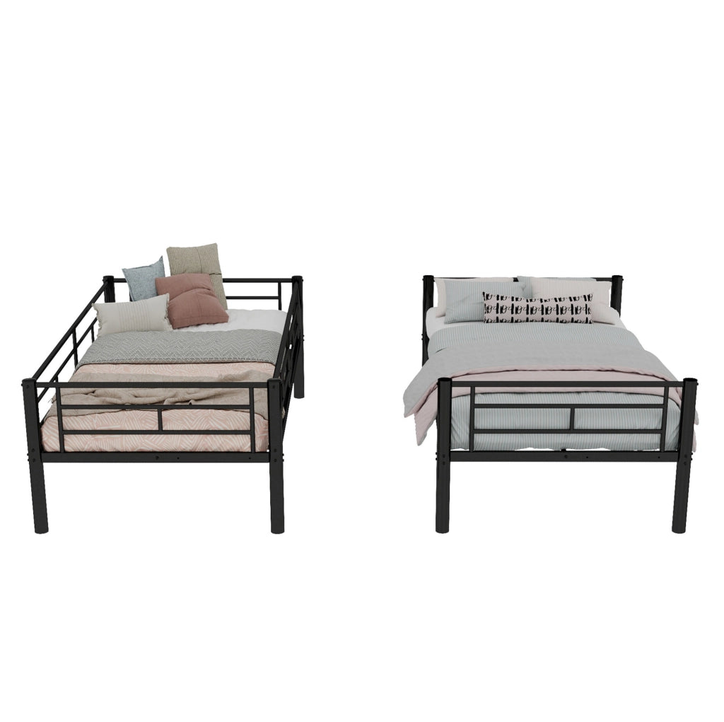 Letto a castello in metallo nero 196x103x156 cm