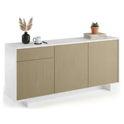 Madia Aronne, Credenza 2 Ripiani Made in Italy, 42x170x78h cm Bianco