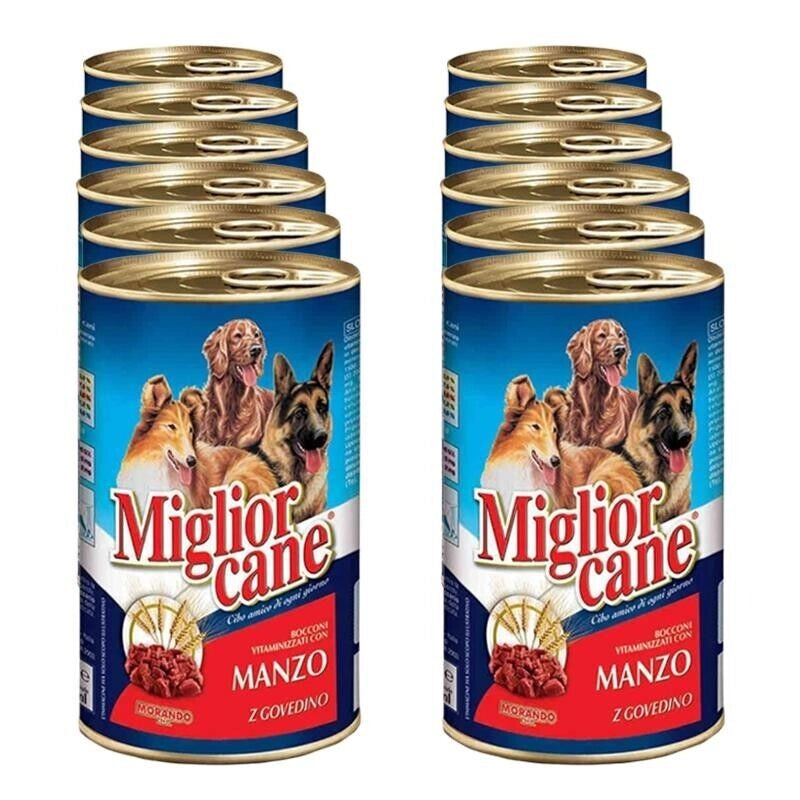 MIGLIOR CANE BOCCONCINI AL MANZO IN SET DA 12 CONFEZIONI DA 1250 GR