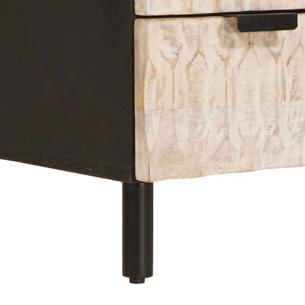 Credenza con cassetto Finitura Bianco Lavato 60 x 33 x 100 cm 4017894