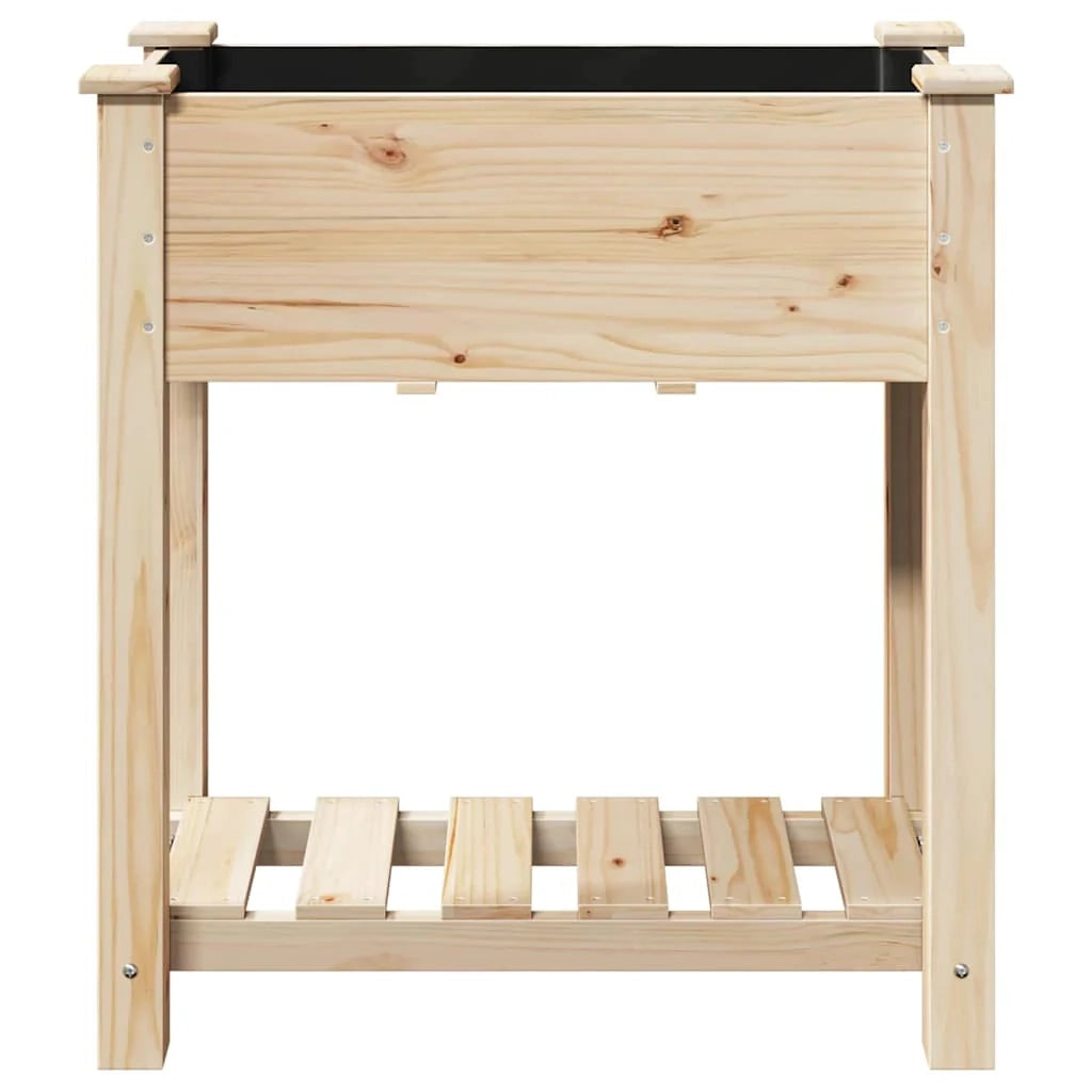 Fioriera da giardino moderna con ripiano 71 x 37 x 76 cm resistente stile minimalista legno beige 02_0058838
