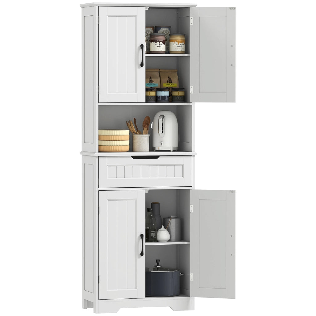 Credenza Cucina con Ante e Cassetto, Bianco ¨C zephmum ¨C 80x85x40