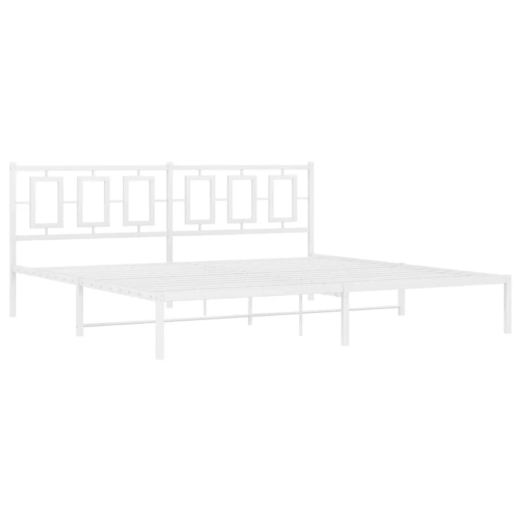 Giroletto con Testiera-Struttura Letto con testiera Metallo Bianco 193x203 cm 120832