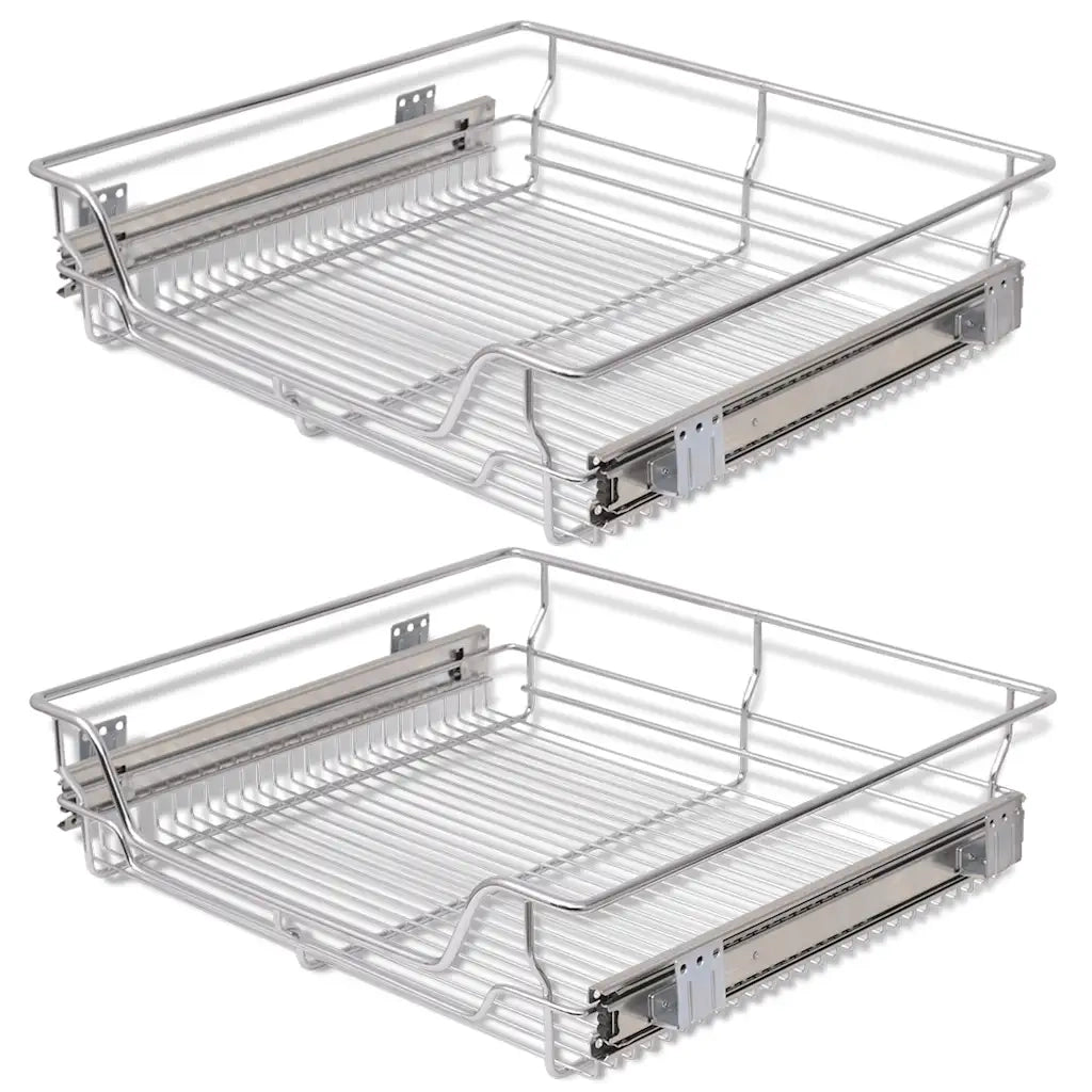 Cestelli a Rete Scorrevoli 2 pz Argento 600 mm