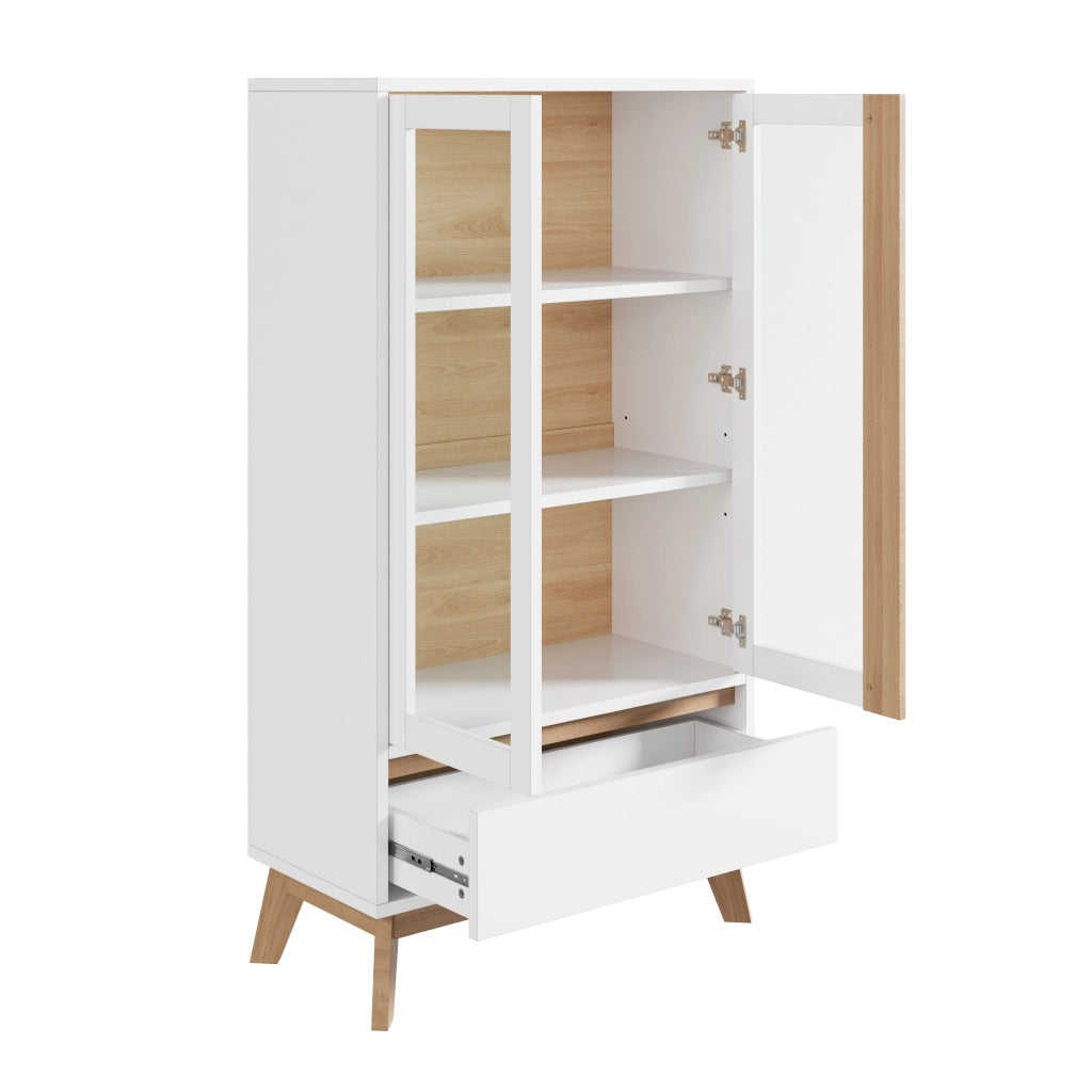 Mobile contenitore da cucina con ripiani regolabili, 80x40x150 cm, bianco, in truciolare