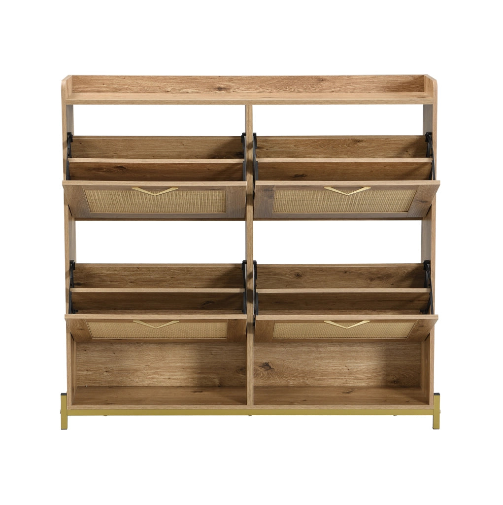 Scarpiera salvaspazio in MDF effetto legno 108,5x24x100 cm
