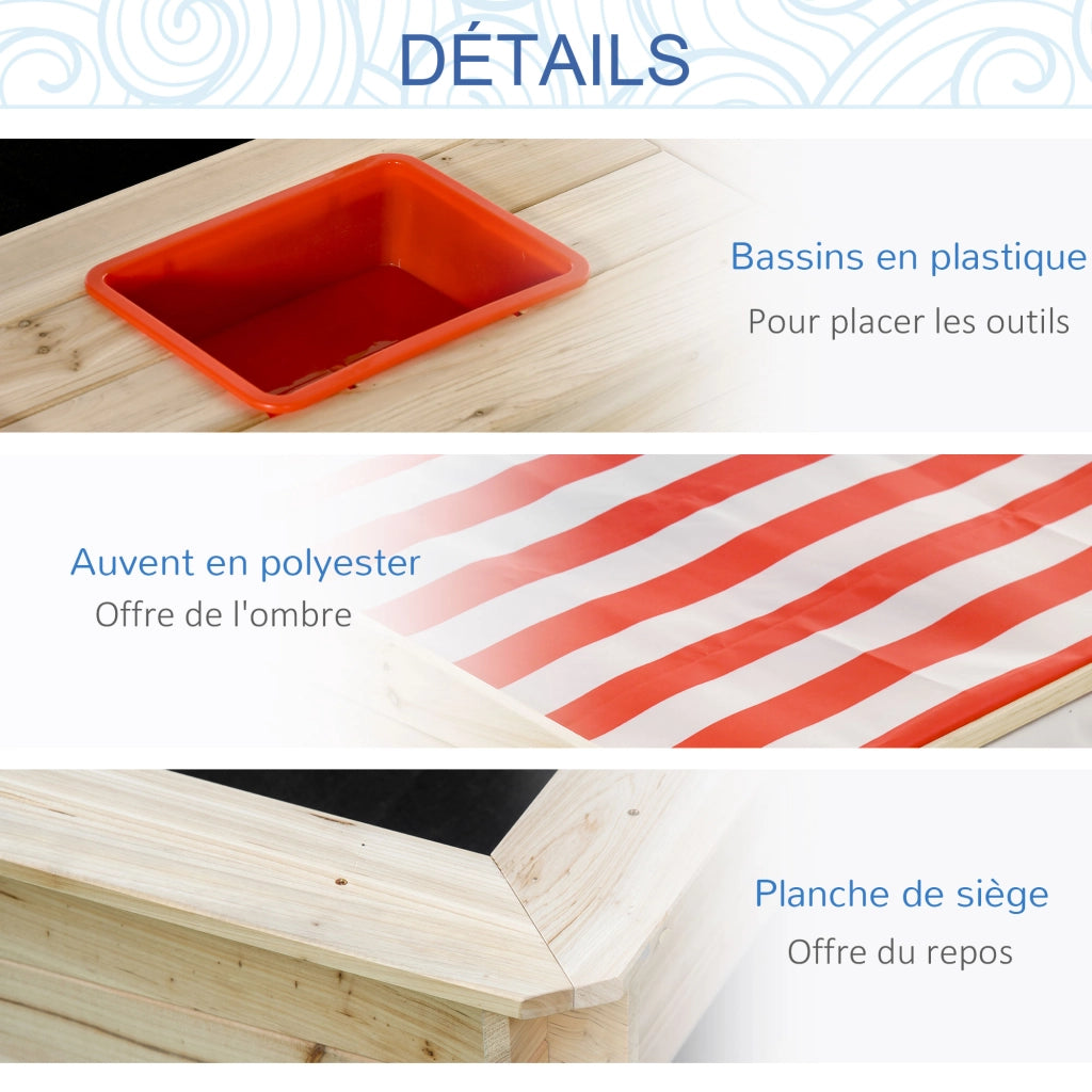 Sandbox Legno Quadrata 2 Bacs ¨C zephmum ¨C Legno Abete Autoclave 118x118x118 cm