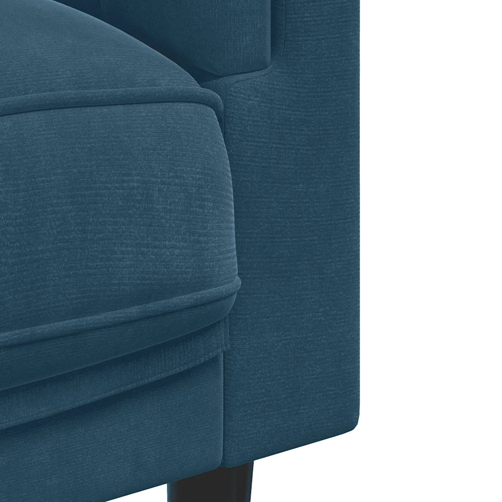 Divano | Divano da soggiorno | Sofa a 2 Posti con Cuscini Blu in Velluto
