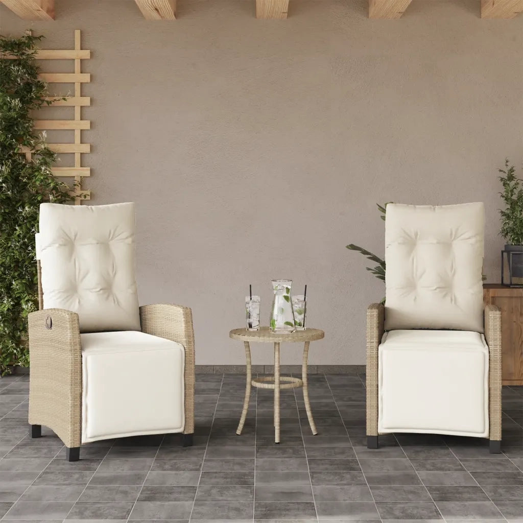 Sedie da Giardino Reclinabili 2 pz | Sedie da Esterno con Poggiapiedi Polyrattan