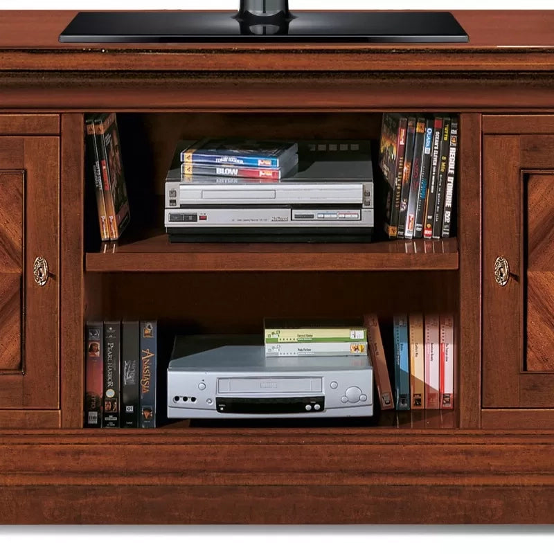 Porta tv 2 porte classico intarsiato legno tinta noce 130x50x60 - Mobili 2G