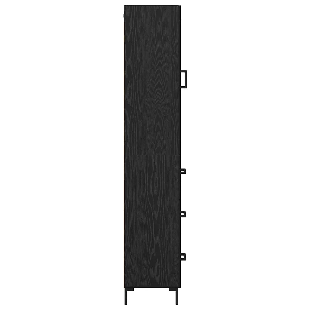 Credenza Rovere Nero 34,5 x 34 x 180 cm Legno multistrato