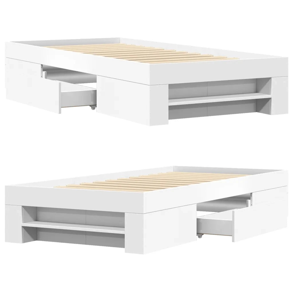 Giroletto-Struttura Letto Bianco 75x190 cm in Legno Multistrato 151908