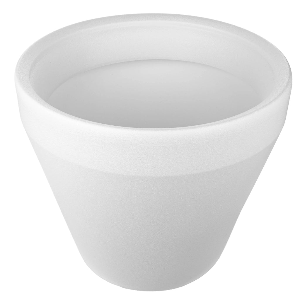 Vaso da fiori KADAX, grande, rotondo, da giardino, bianco, 46 cm