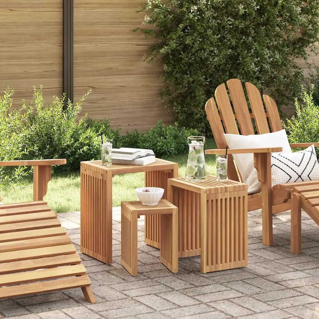 Tavolo Laterale da Giardino 3 pcs Marrone 33 x 44,5 x 51 cm 42006351