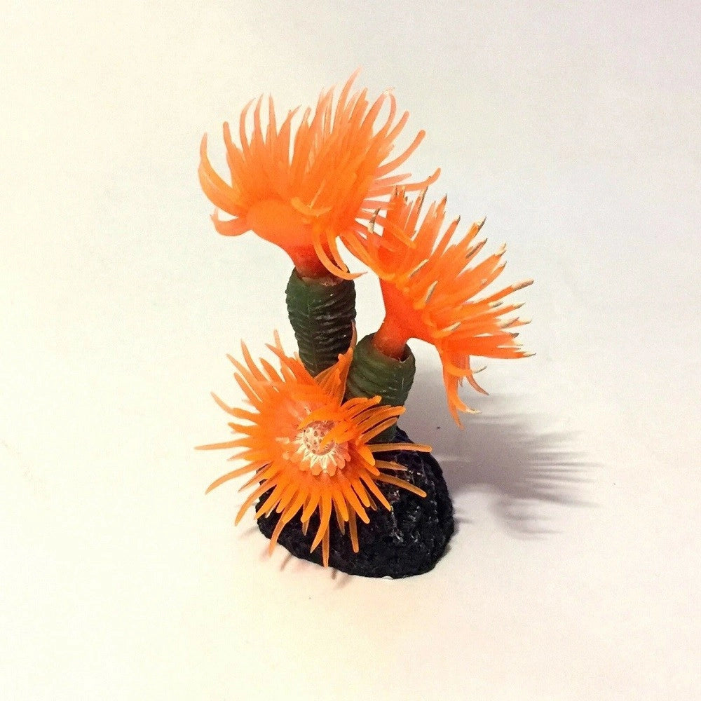 Trade Shop - Pianta Corallo Artificiale Finto Per Decorazione Acquario Arancione Vasca Pesci -