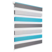 Tenda a rullo giorno e notte Zebra rullo a doppio strato 80x150cm bianco grigio turchese 19_0000860