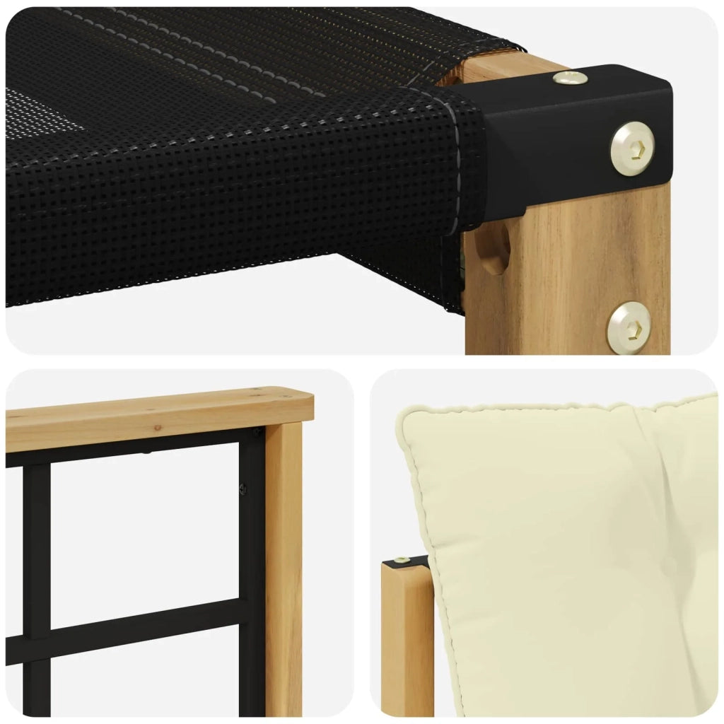 Set di divani da esterno-Sofa da giardino Legno di Acacia Massello e Textilene 872215