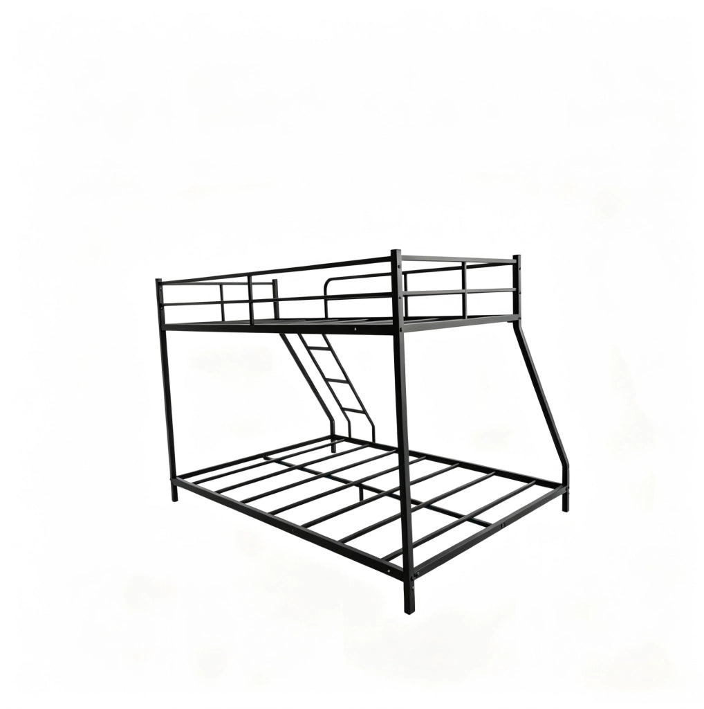 Letto a castello in metallo nero per materassi 80x190 e 130x190 cm