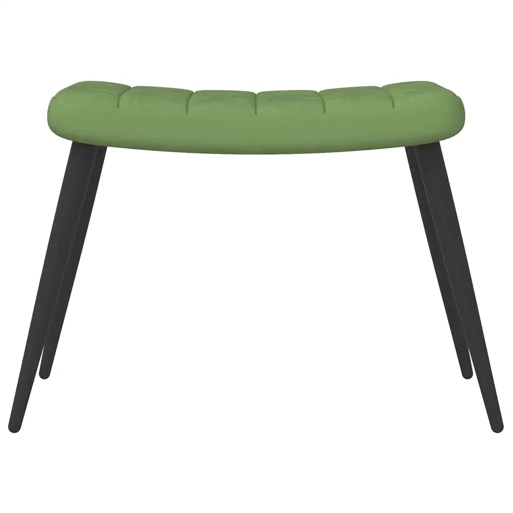 vidaXL Poltrona Relax con Sgabello Verde Chiaro in Velluto