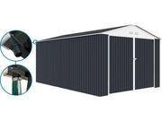 Garage in metallo "Houston" - 15,36 m² con grondaia  - Antracite