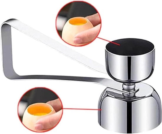 Egg Slicer - Apriuovo - Preparazione Uova - Progetto Due-in-uno - 10 cm Lunghezza - Argento
