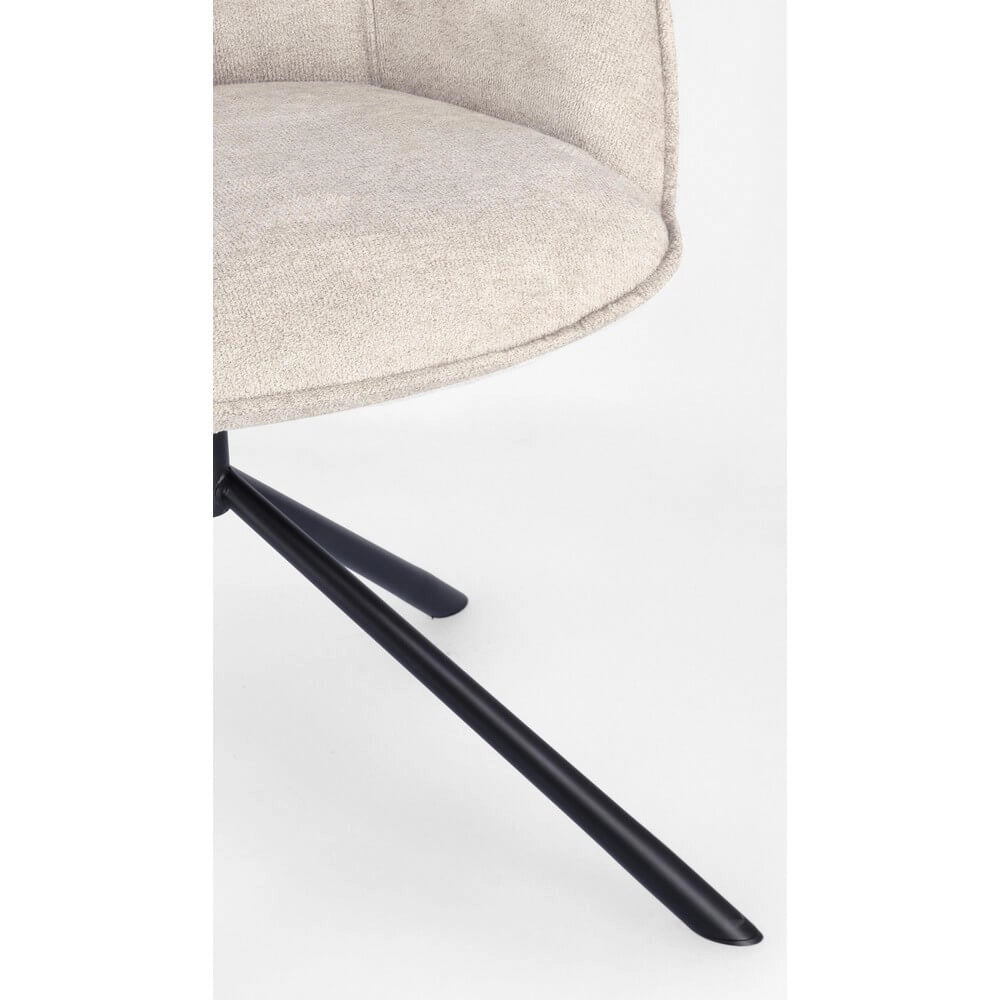 Set di 2 Poltrone Imbottite in Tessuto con Braccioli e Gambe in Acciaio - EFFORTLESS