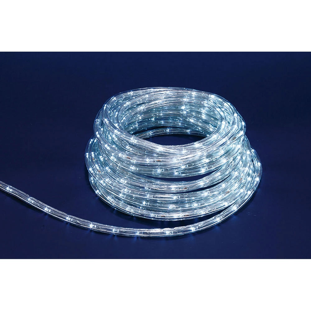 Tubo Luminoso con Luci Led Natalizio da Esterno 8 Funzioni Colore: Bianca, Formato: 50 m