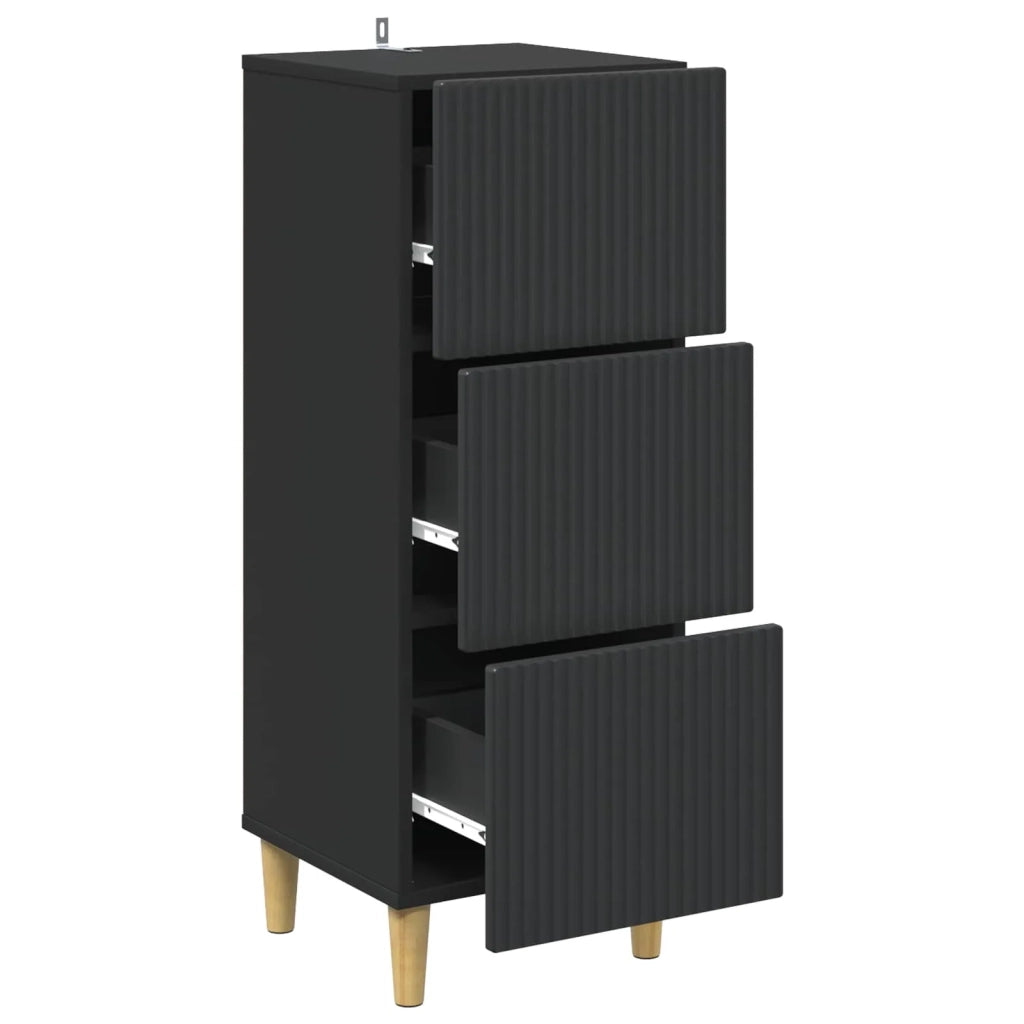 Mobile con Cassetti Nero 33 x 34,5 x 90 cm Legno ingegnerizzato 894616